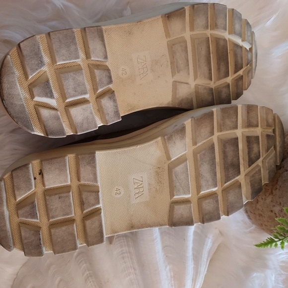 ZARA Olive Green Canvas Wedge Sneakers. - Picture 10 of 11